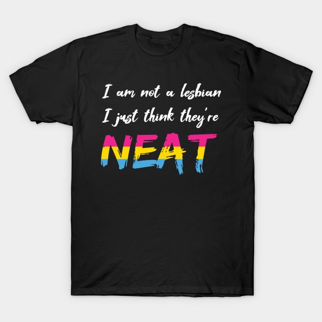 I'm not a Lesbian, I just think they're NEAT (pansexual pride) T-Shirt by Dani Zemba